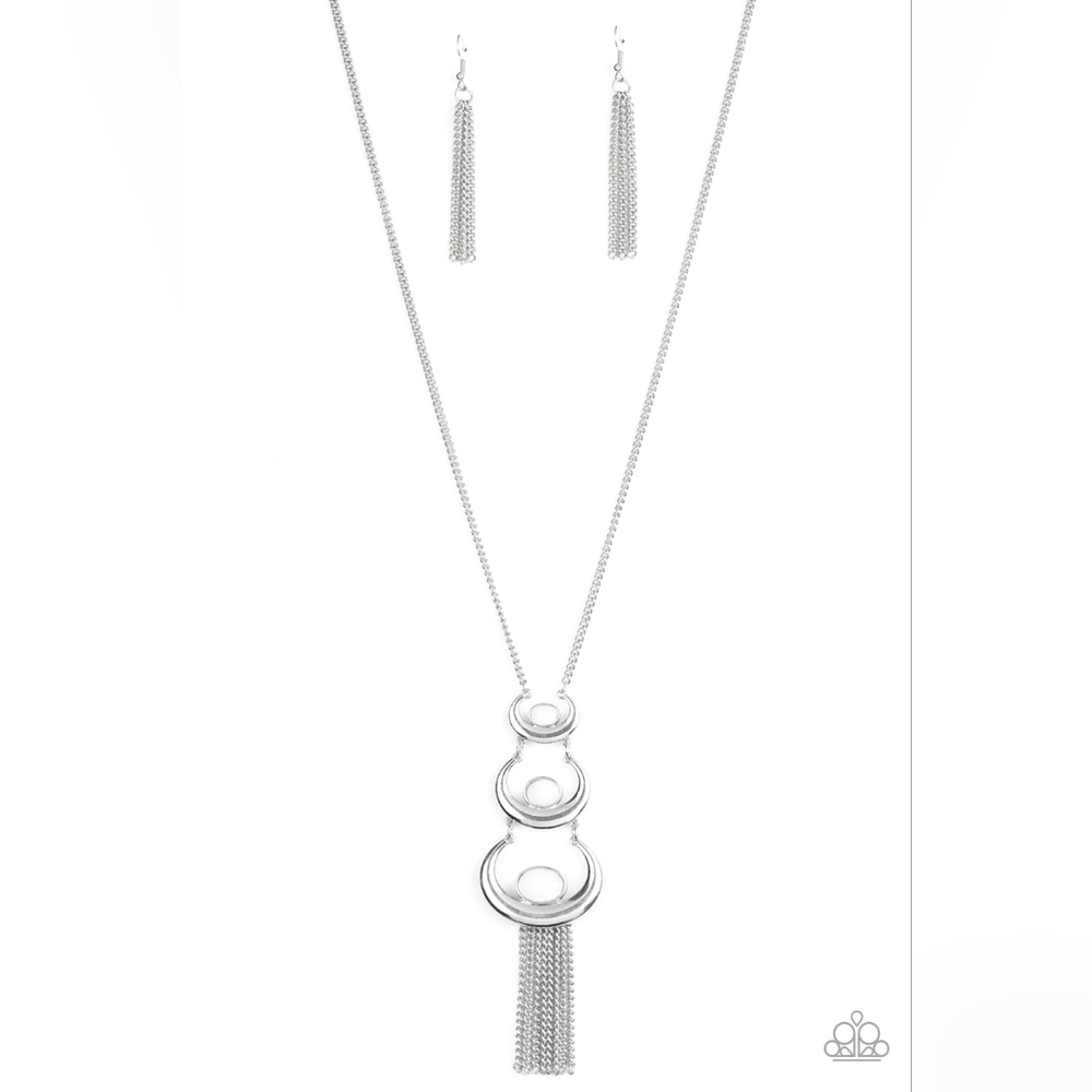As MOON As I Can White Necklace Pendant Silver Fashion Jewelry